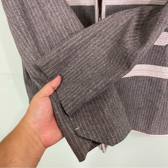 Zadig & Voltaire Ville Military Blazer Gray Silver Sz 6 - Picture 3 of 6